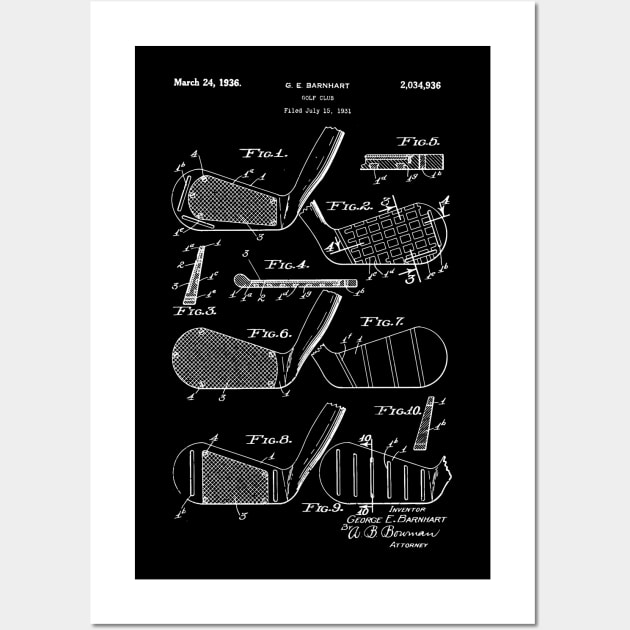 Golf club patent / golf club blueprint Wall Art by Anodyle